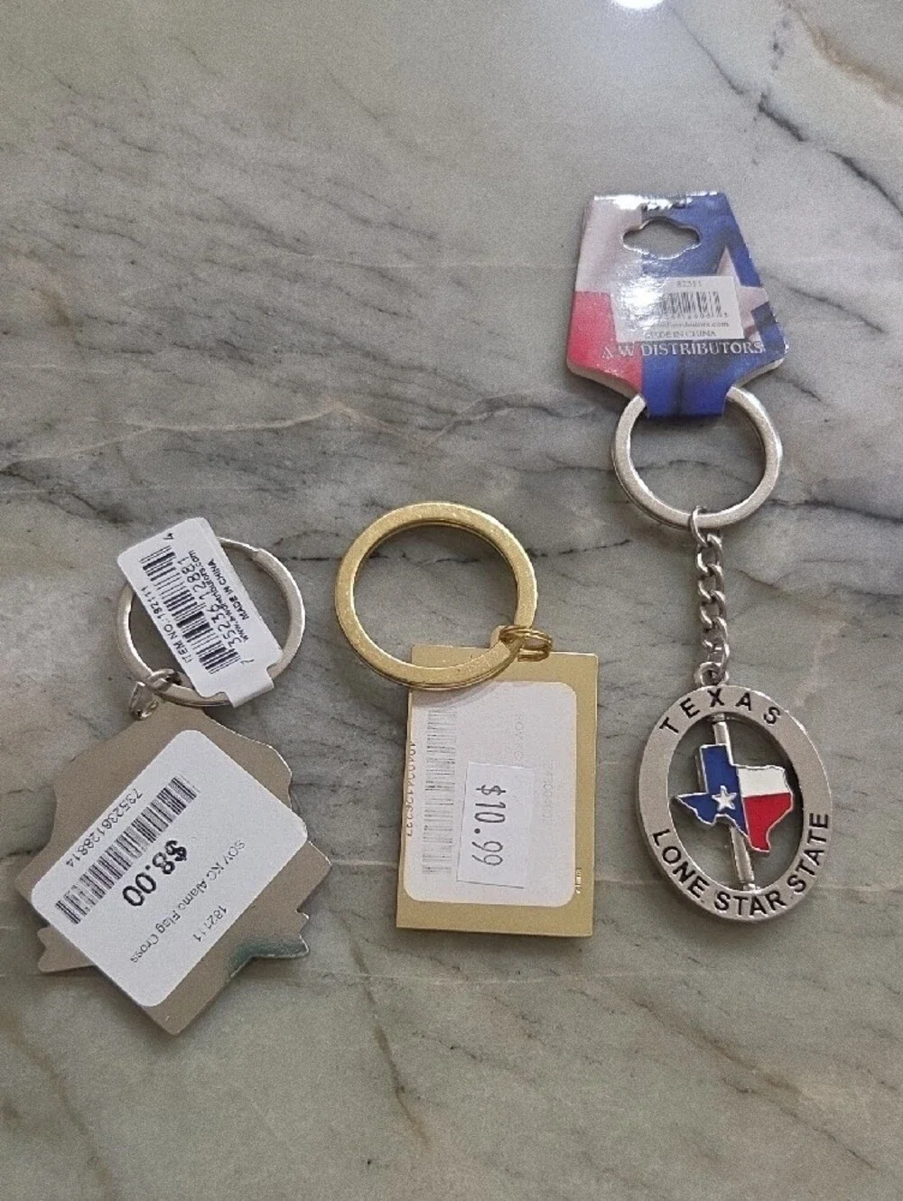 Texas Souvenir Alamo Keychain Lot - Red, Blue, Gold